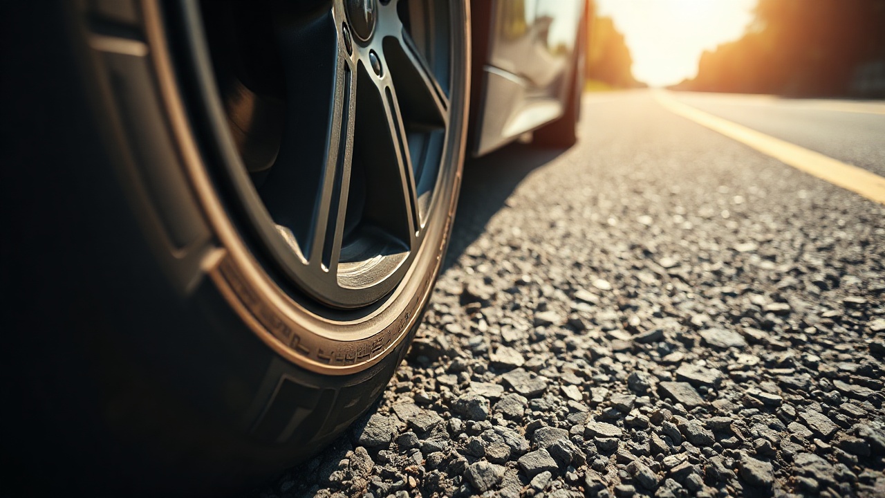 Sommerreifen auf Asphalt bei Sommerhitze